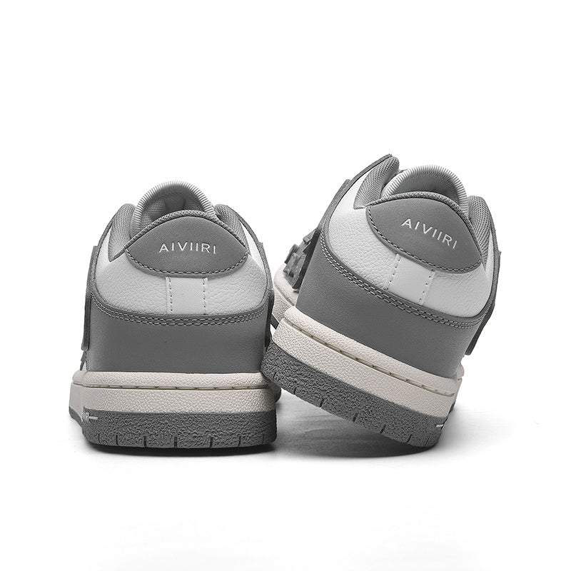 AIVIIRI Low-Top Sneakers in Gray and White MFS003-043 - product image from the listing.