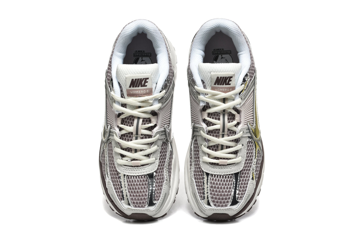 Nike Vomero 5 Trainers in Silver and Mauve - product image from the listing.