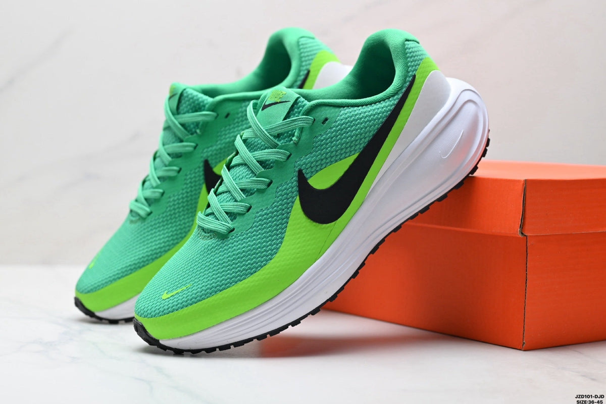 Teal and Lime Nike Revolution 8 Running Shoes - product image from the listing.