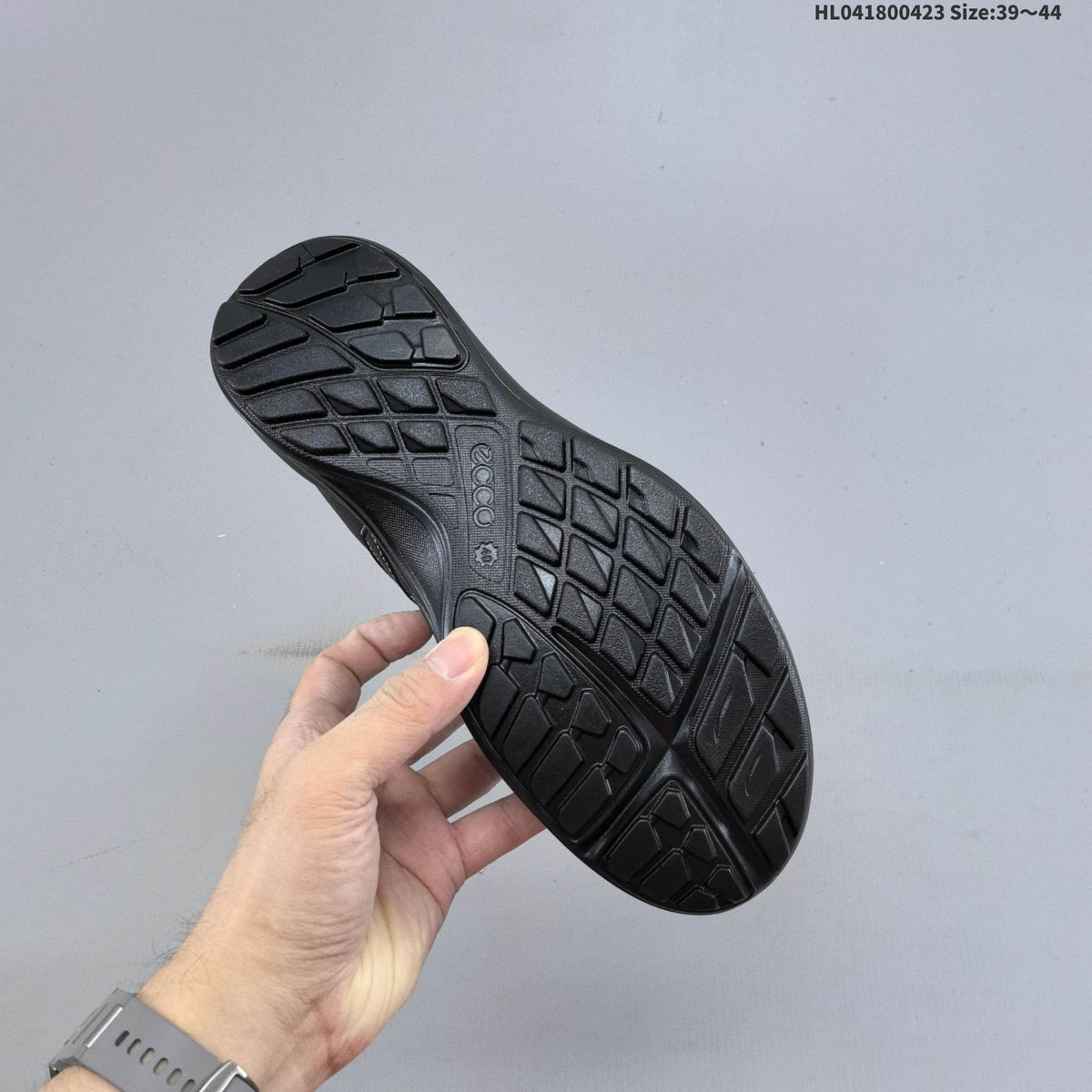 ECCO Black Mesh Lace-Up Casual Trainers - product image from the listing.