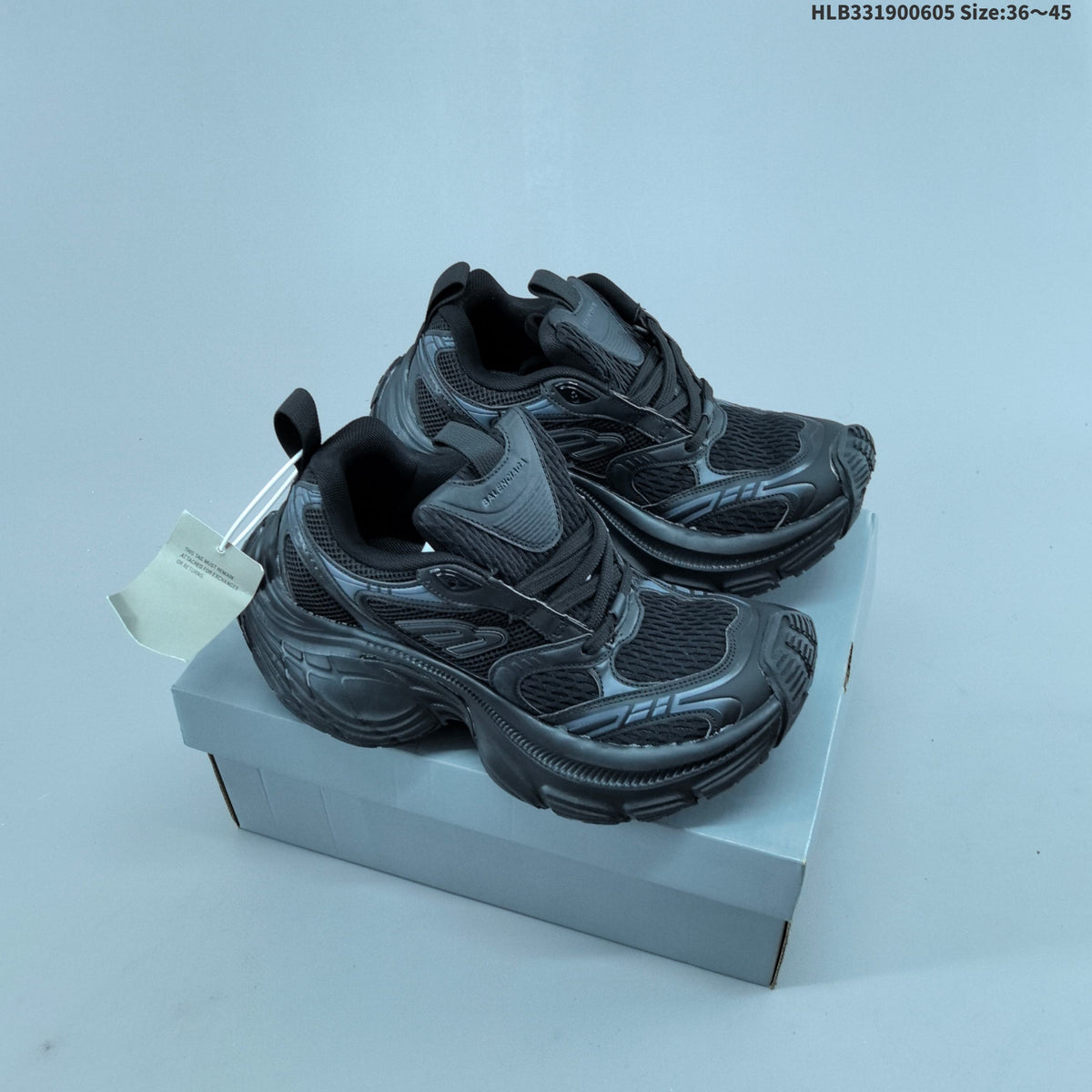 Balenciaga 3XL Trainers in Black Mesh - product image from the listing.