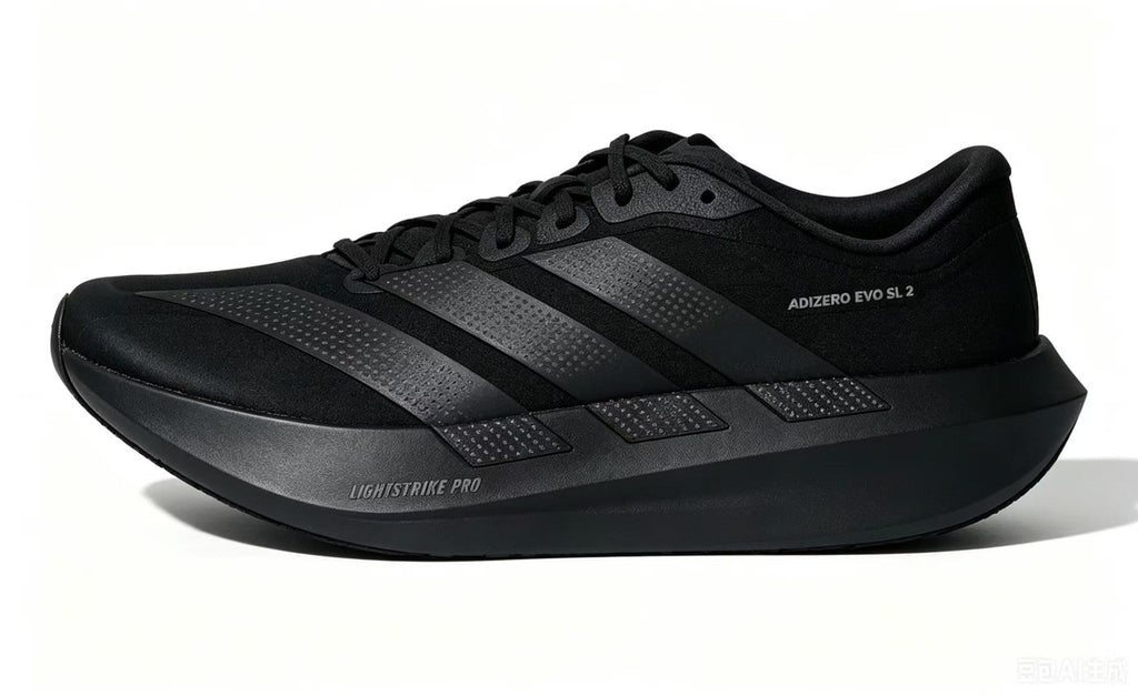 Nike Adizero Evo SL 2 Running Shoes, All in Black - product image from the listing.