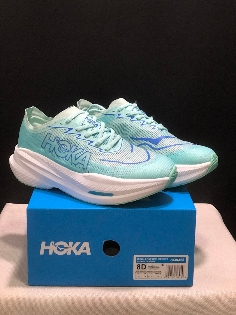 HOKA Mach X 2 Running Shoes, in Aqua Blue - product image from the listing.