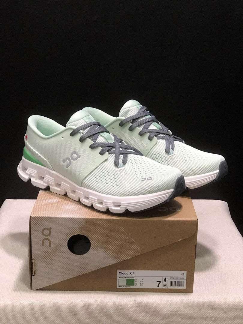 Mint Green On Cloud X 4 Sneakers - product image from the listing.