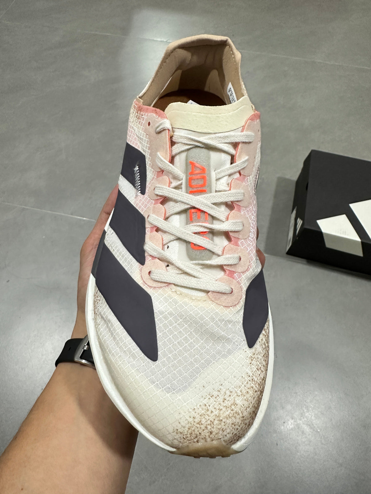 White and Pink Nike Lightstrike Pro Running Shoes JR6367 - product image from the listing.