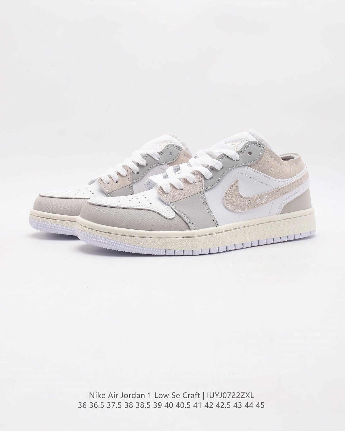 "Ivory/Grey" Air Jordan 1 Low SE Craft - product image from the listing.