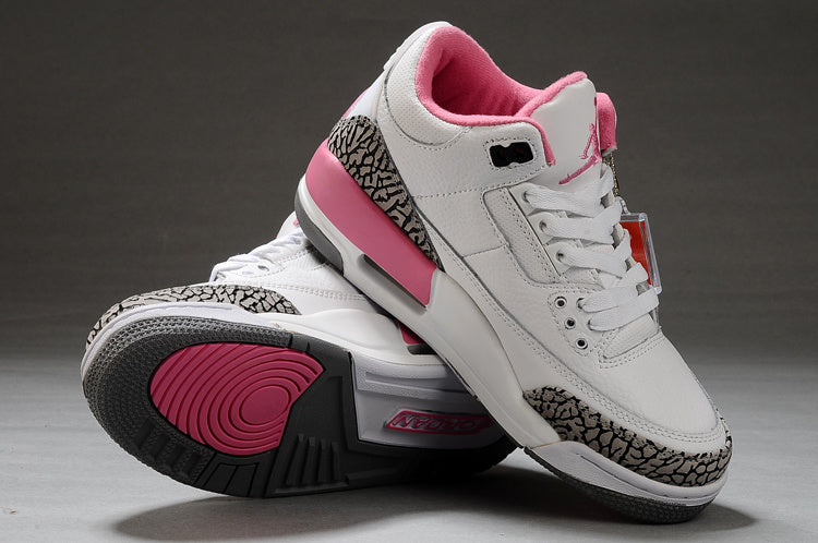 Air Jordan 3 High-Top Sneakers White Pink - product image from the listing.
