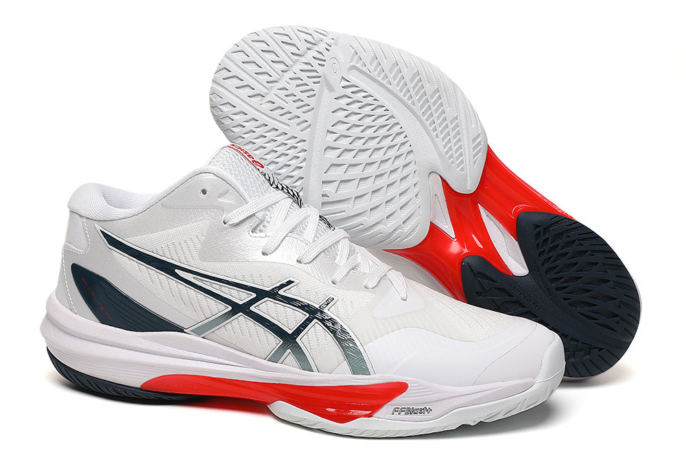 ASICS Sky Elite FF 3 Volleyball Shoes in White Navy Red - product image from the listing.