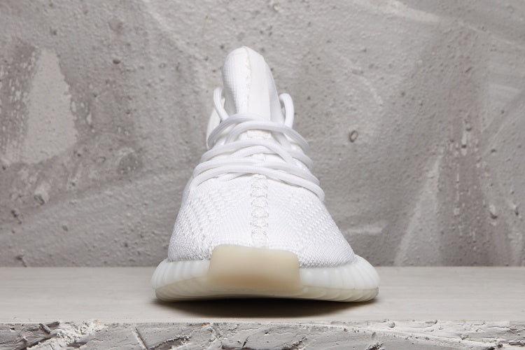Yeezy 350 V2 Low-Top Sneakers in White Knit - product image from the listing.