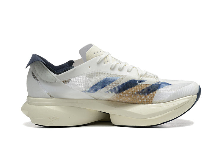 Adidas Adizero Adios Pro 3 Running Shoes, in White Blue - product image from the listing.