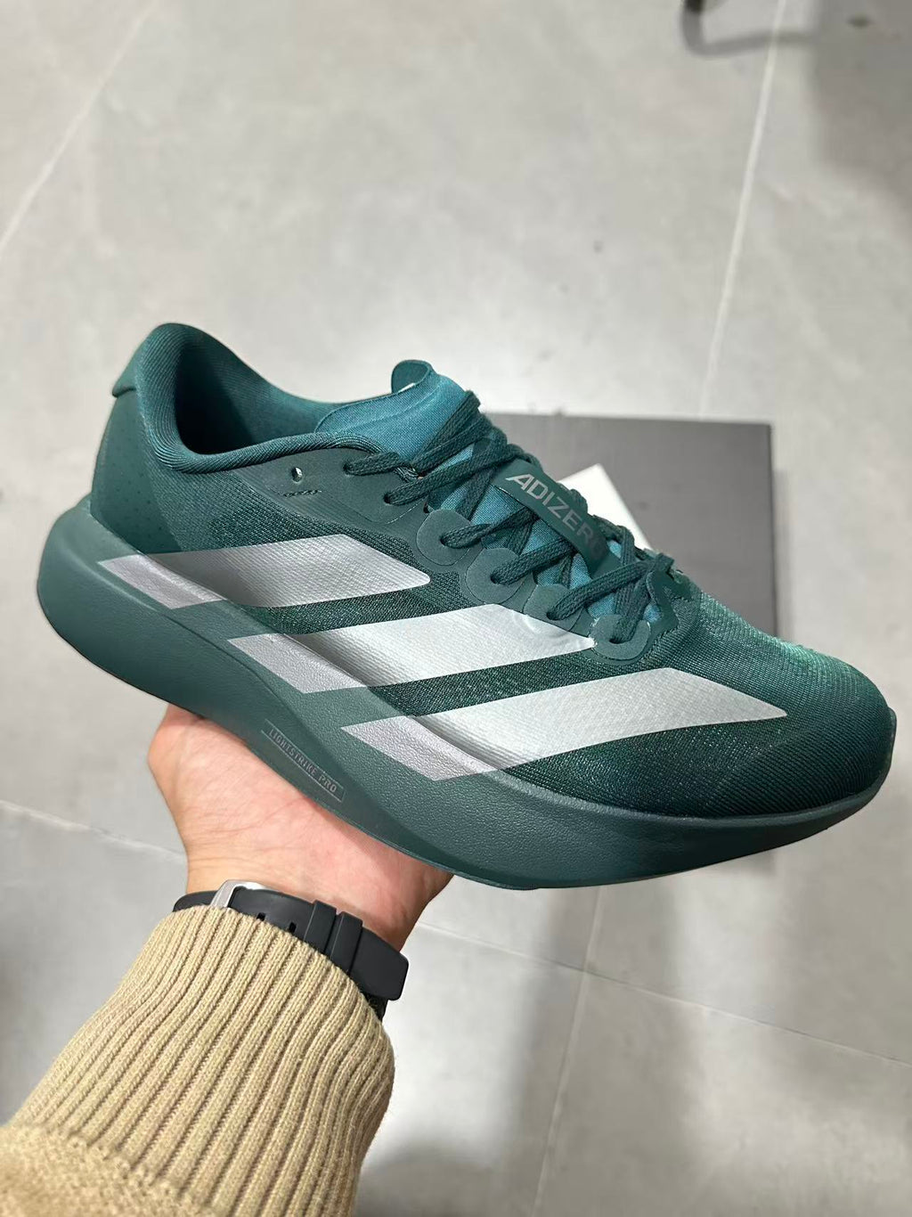 Adidas Adizero Lightstrike Pro Running Shoes, in Green - product image from the listing.