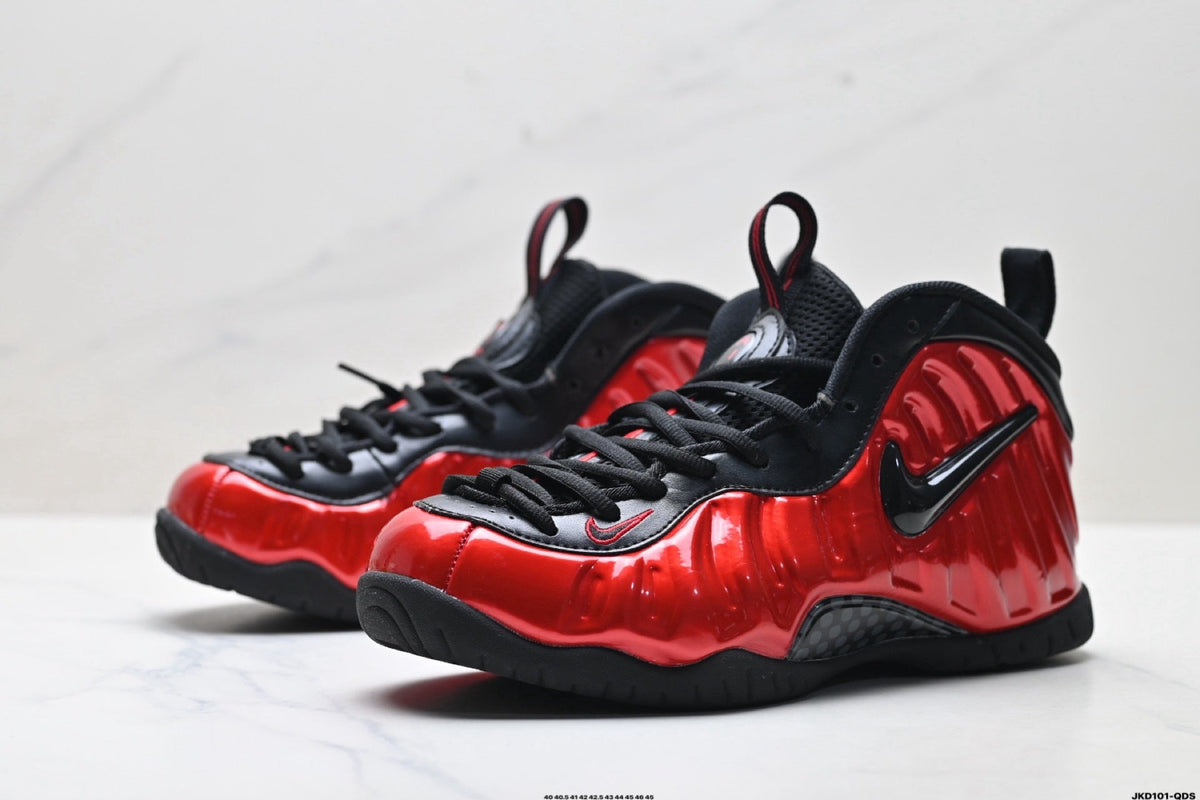 Nike Air Foamposite One Penny Sneakers in Red and Black - product image from the listing.