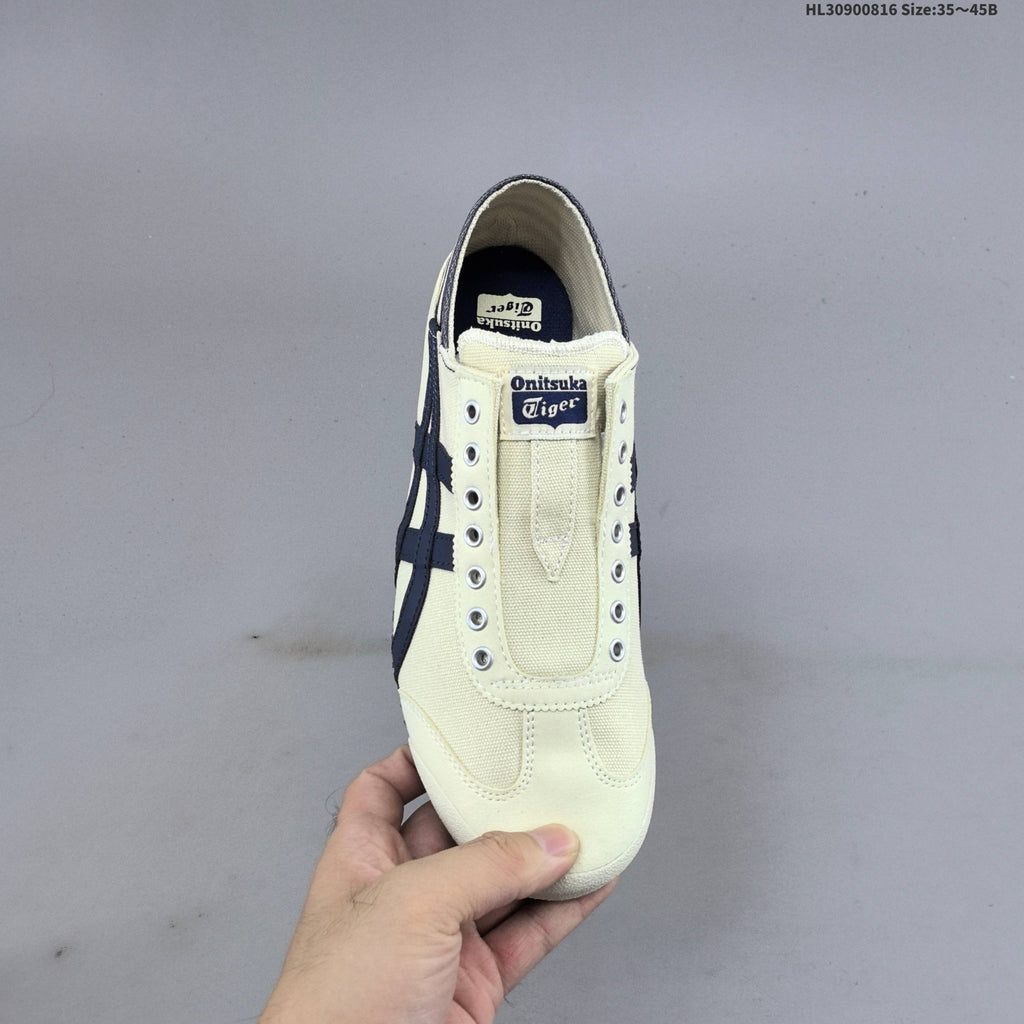 Onitsuka Tiger Mexico 66 SD Paraty Slip-On Trainers, Cream/Navy - product image from the listing.