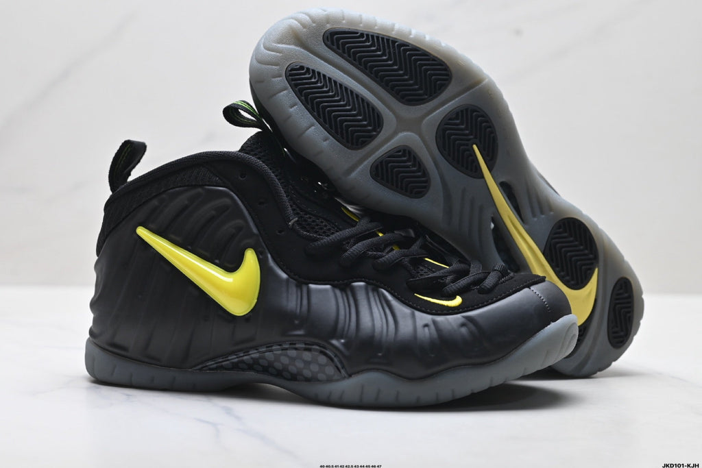Nike Air Foamposite One Black Neon Sneakers in Yellow - product image from the listing.