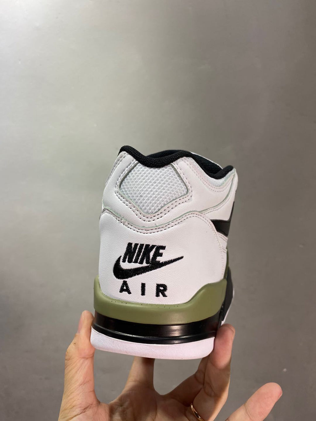 Nike Air Flight 89 Sneakers in White Olive Green - product image from the listing.