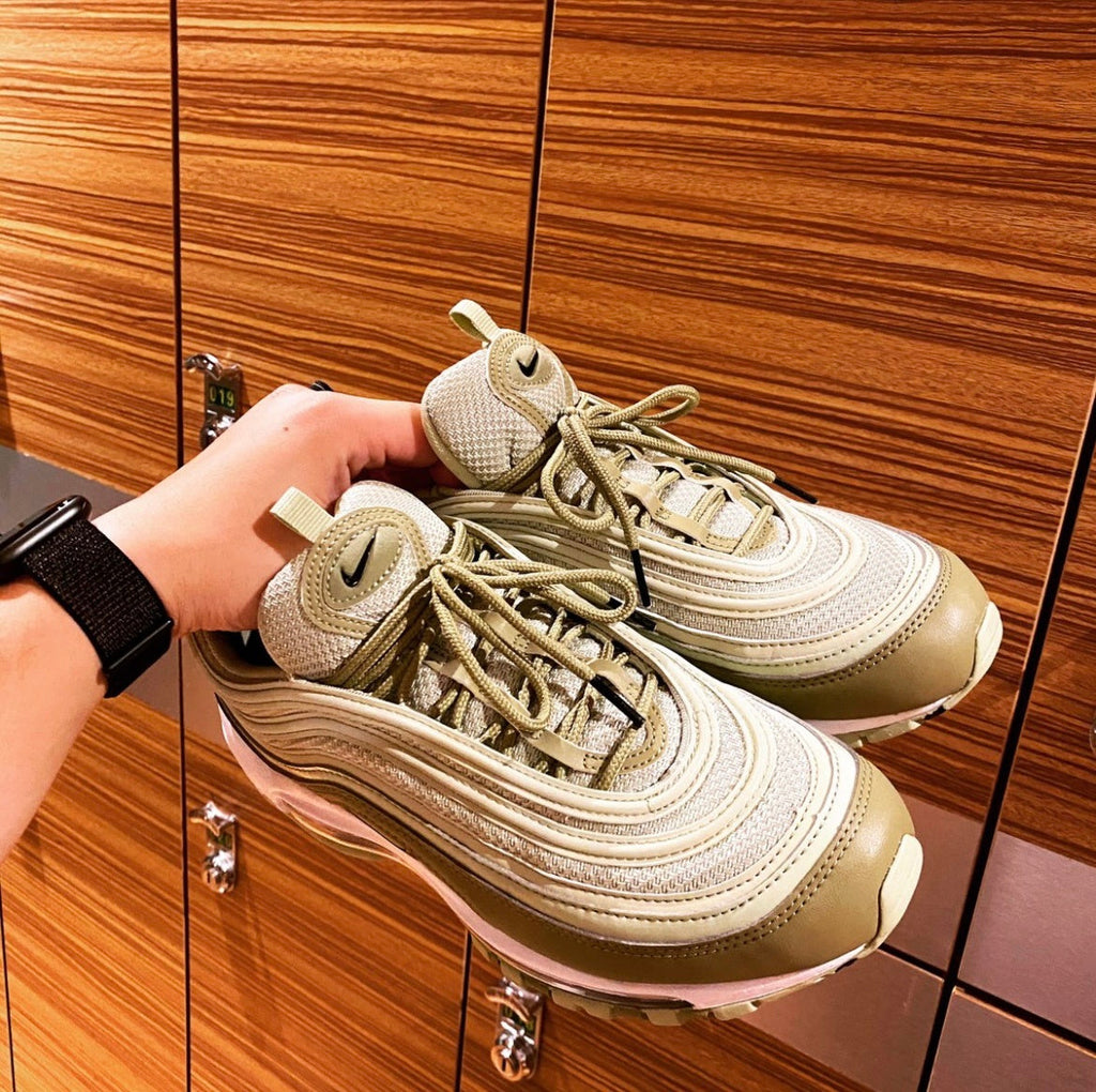 Women's Nike Air Max 97 Sneakers Olive Green CI7388-301 - product image from the listing.