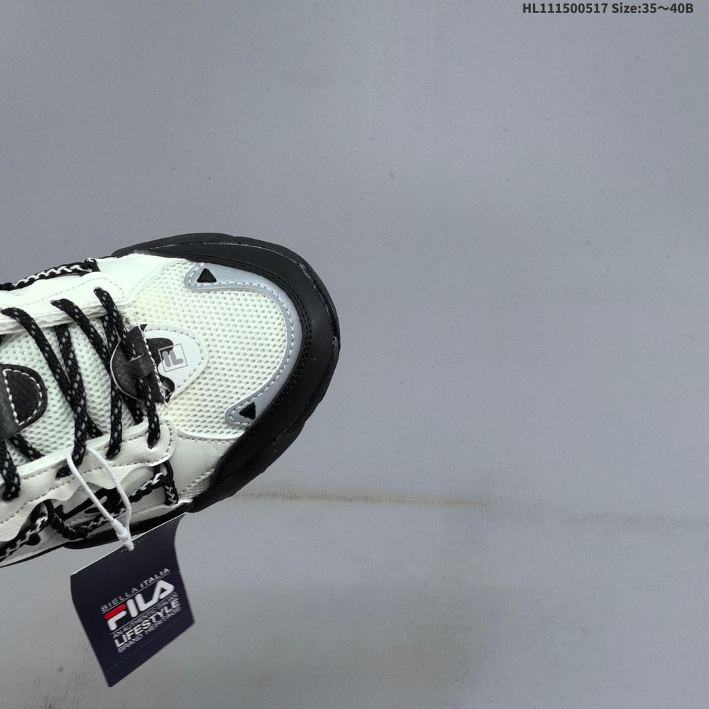 FILA Croissant 1S Low-Top Sneakers, in White and Black - product image from the listing.