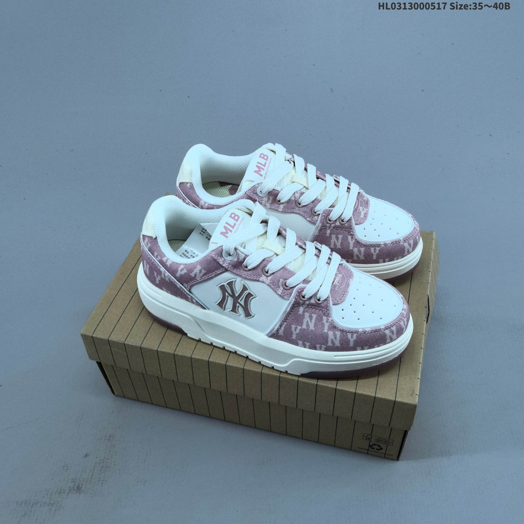 MLB Chunky Liner Low-Top Sneakers in Mauve and in White - product image from the listing.