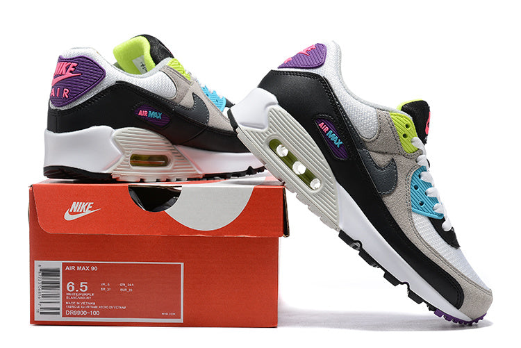 Nike Air Max 90 Sneakers in White Black Multicolor DR9900-100 - product image from the listing.