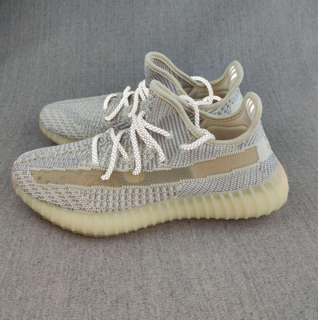 adidas Yeezy Boost 350 V2 Knit Sneakers, in Gray and Cream - product image from the listing.