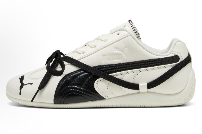 PUMA Speedcat Leather Sneakers in White and Black - product image from the listing.