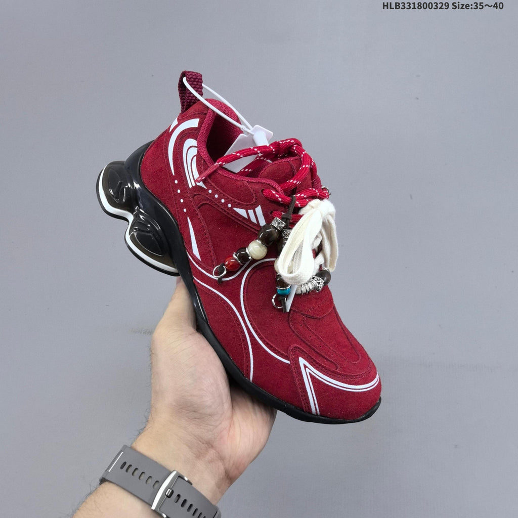 Burgundy GG-CC Low-Top Chunky Sneakers - product image from the listing.