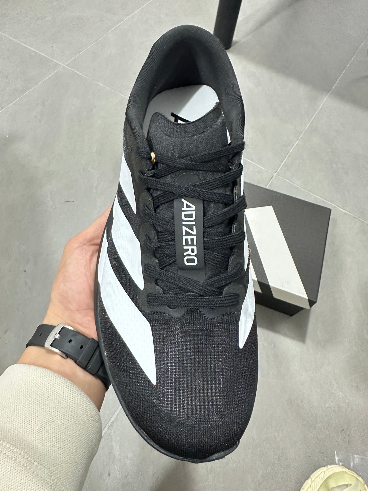 Adidas Adizero Lightstrike Pro Running Shoes in Black White - product image from the listing.