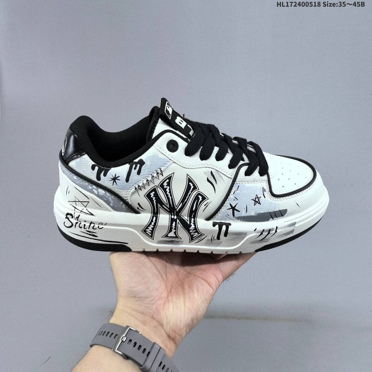 MLB Chunky Liner Low-Top Sneakers, in White and Pink - product image from the listing.