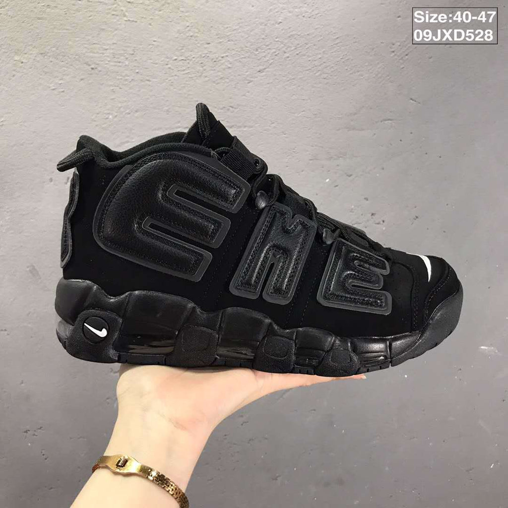 Nike Air More Uptempo Basketball Sneakers in Black 09JXD528 - product image from the listing.