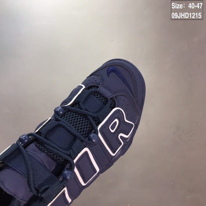 Nike Air More Uptempo Sneakers, in Midnight Navy and White - product image from the listing.