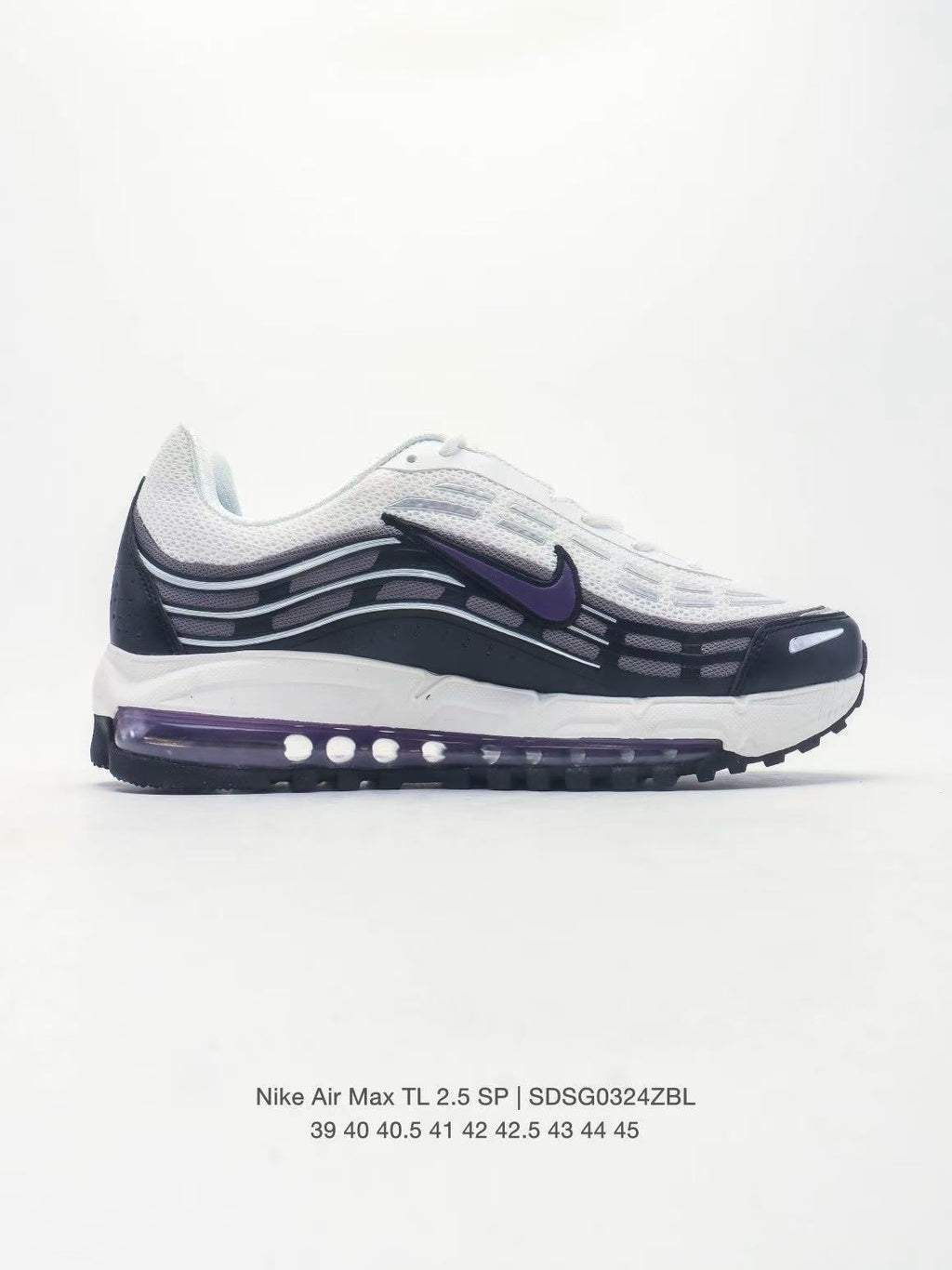 Nike Air Max TL 2.5 SP Sneakers in White Purple SDSG0324ZBL - product image from the listing.