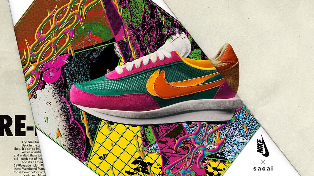 Nike LDV Waffle Sacai BV0073-301 Sneakers in Green Pink - product image from the listing.