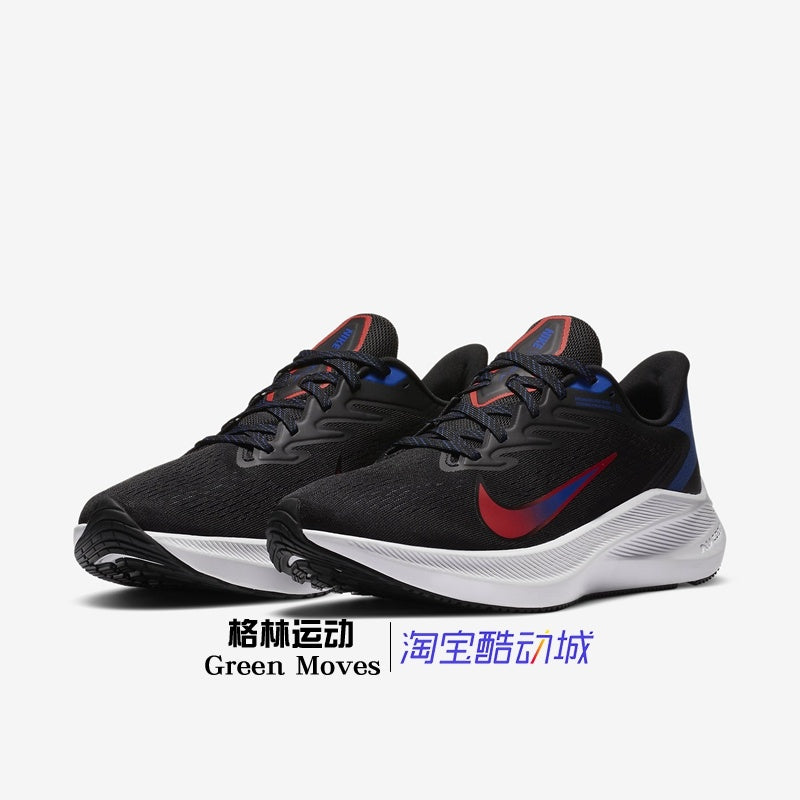 Nike Zoom Winflo 7 Running Shoes in Black Blue Red CJ0291-006 - product image from the listing.