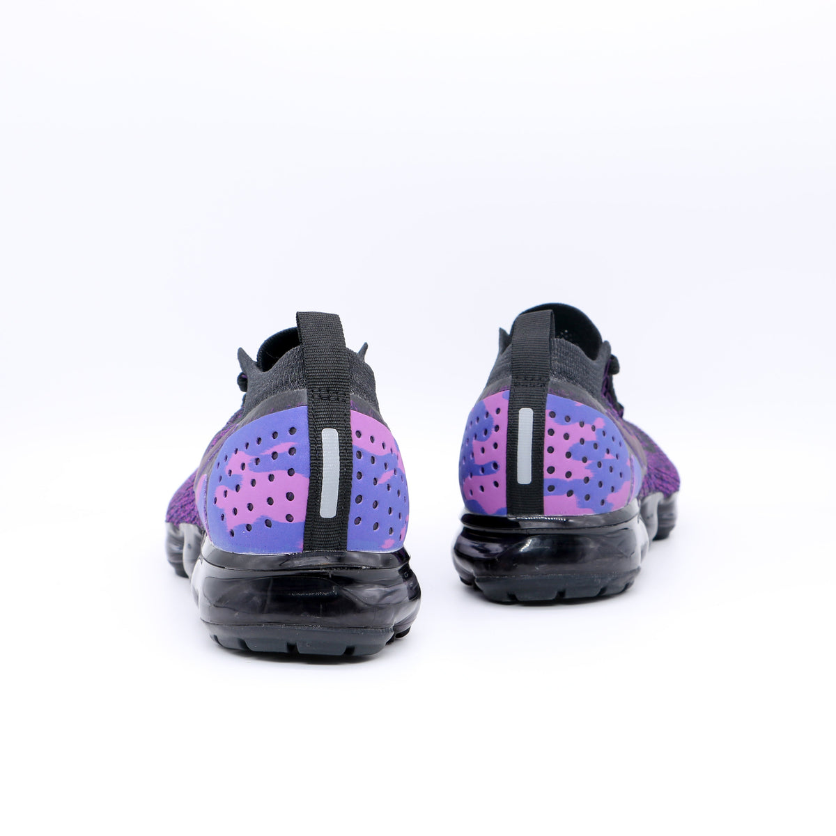 Nike Air VaporMax Flyknit 2 Sneakers in Black Purple Pink 942842-013 - product image from the listing.