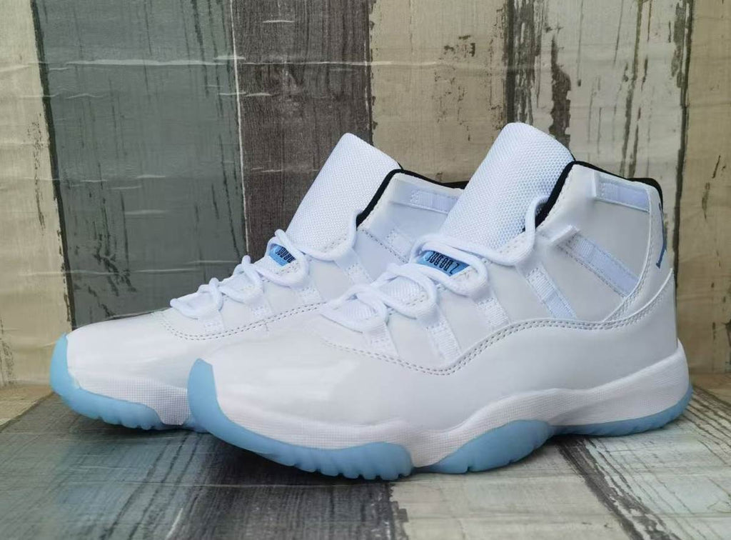"White/Silver" Air Jordan 11 Retro (Pure Platinum) - product image from the listing.