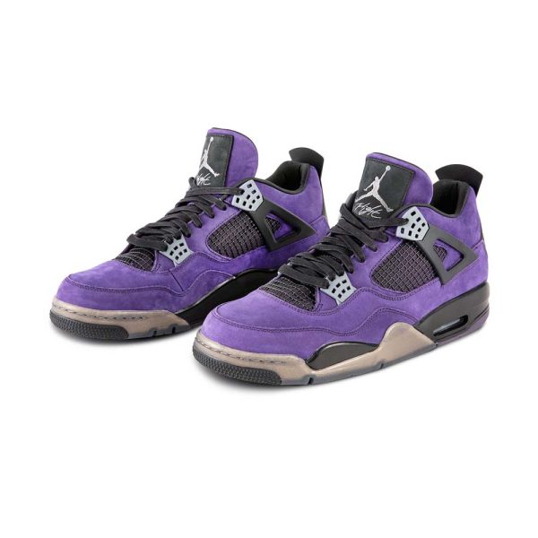 "Purple Suede - Black Midsole" Travis Scott x Air Jordan 4 Retro - product image from the listing.