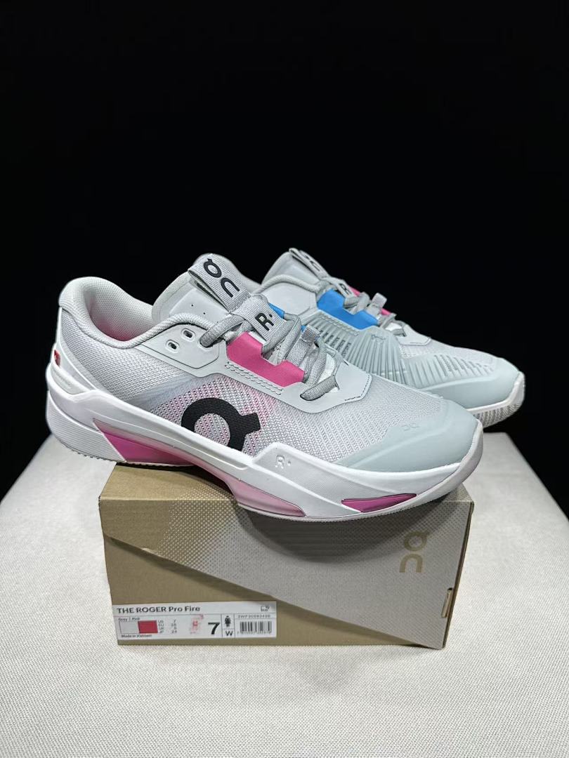 On The Roger Pro Fire Clay Grey Blue Tennis Footwear - product image from the listing.