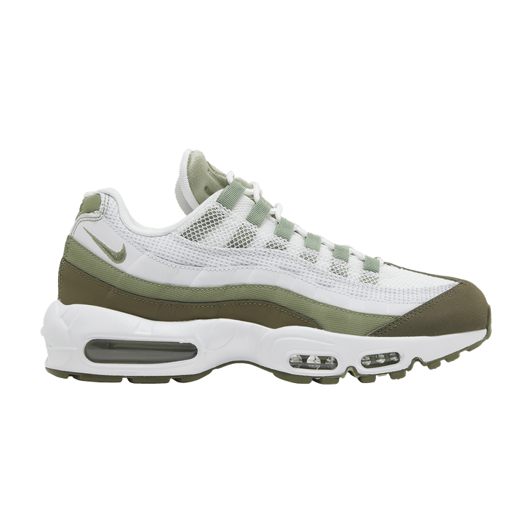 Nike Air Max 95 White Medium Olive Oil in Green - product image from the listing.