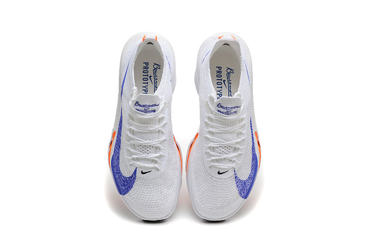 Nike Alphafly 3 Running Shoes in White Blue Orange - product image from the listing.