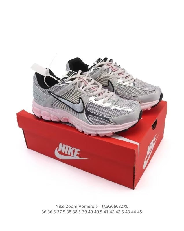 Nike Zoom Vomero 5 Sneakers in Silver Pink JKS0603ZXL - product image from the listing.