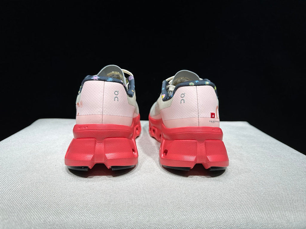 Light Gray and Coral On Cloudmonster Sneakers - product image from the listing.