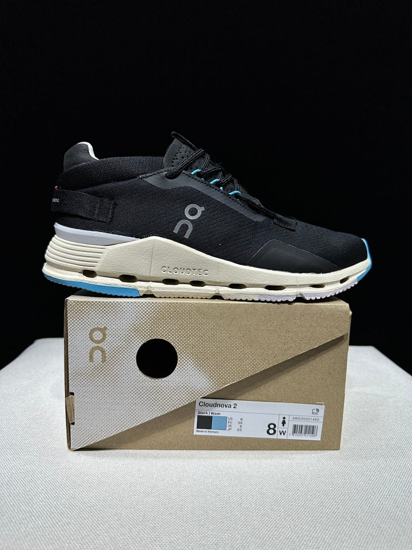 On Cloudnova 2 Sneakers in Black Blue - product image from the listing.