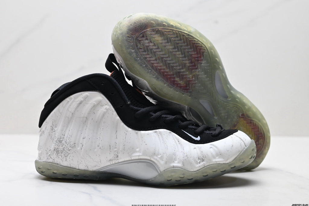 Nike Air Foamposite One Penny Sneakers in Black White Orange - product image from the listing.