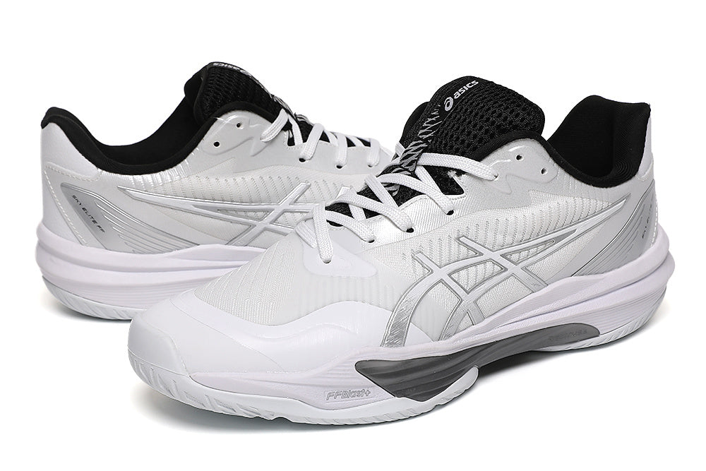 ASICS GEL-RESOLUTION 9 Tennis Shoes in White Silver Black - product image from the listing.