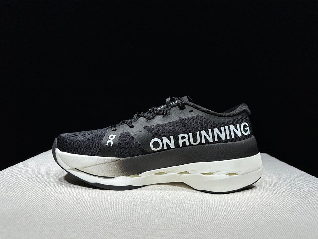 On Cloudboom Max Shoes for Running, Black/White - product image from the listing.
