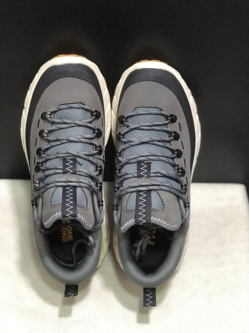 Gray and Black HOKA Tor Summit Trail Shoes - product image from the listing.