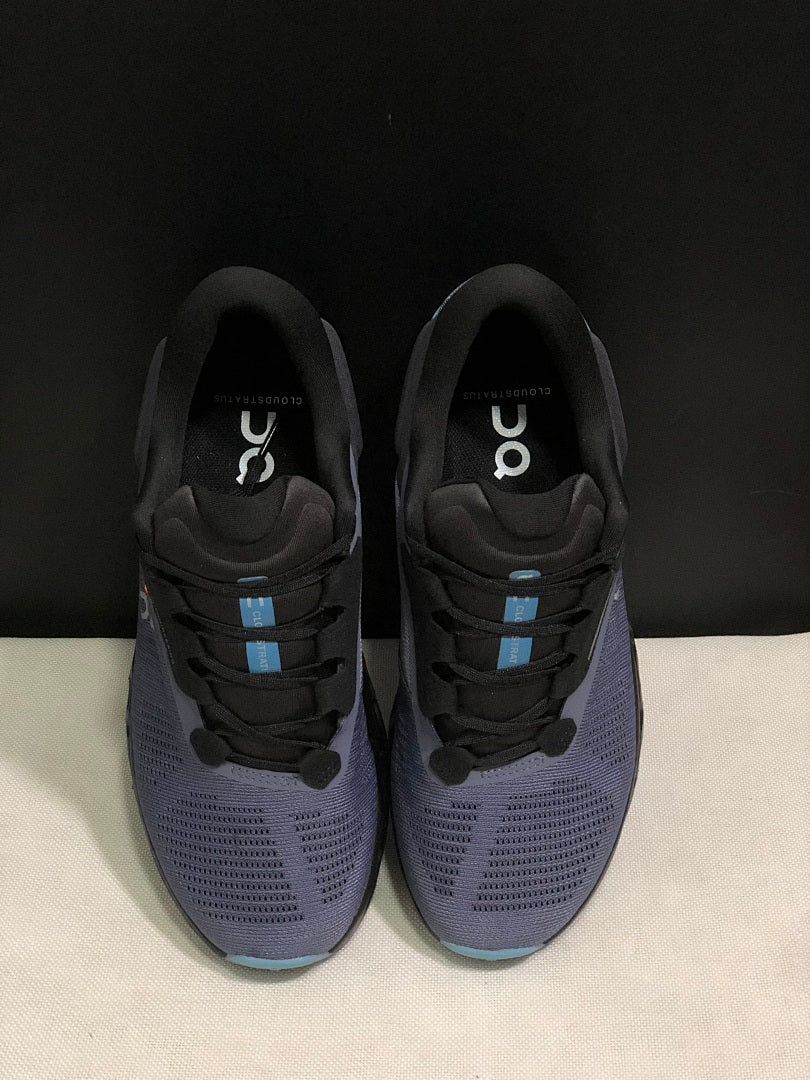 On Cloudstratus 3 Running Shoes, in Black and Blue - product image from the listing.