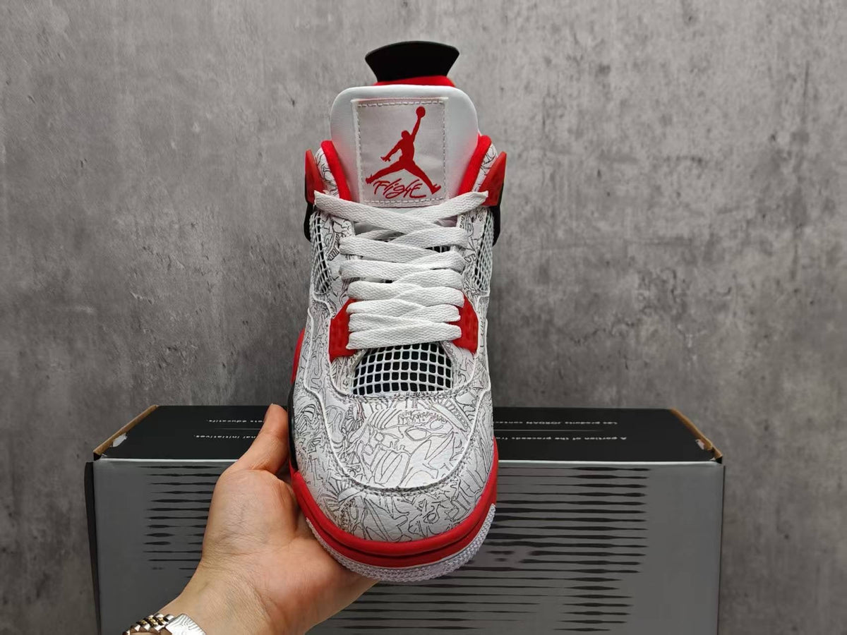 "White Laser" Air Jordan 4 Retro - product image from the listing.