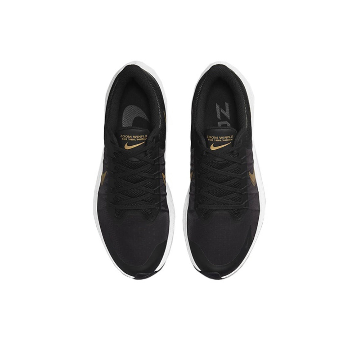 Nike Zoom Winflo 8 Running Shoes in Black Gold CW3419-009 - product image from the listing.