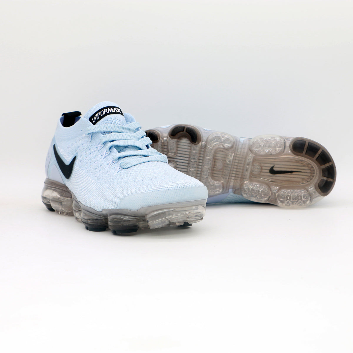 Light Blue Nike Air VaporMax Flyknit Sneakers - product image from the listing.